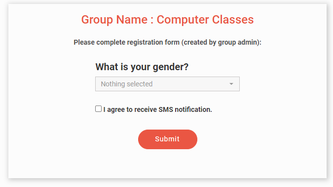QR group form selection