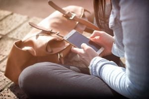 A girl using mobile