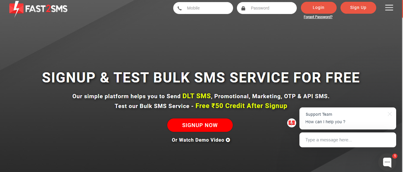 fast2sms website