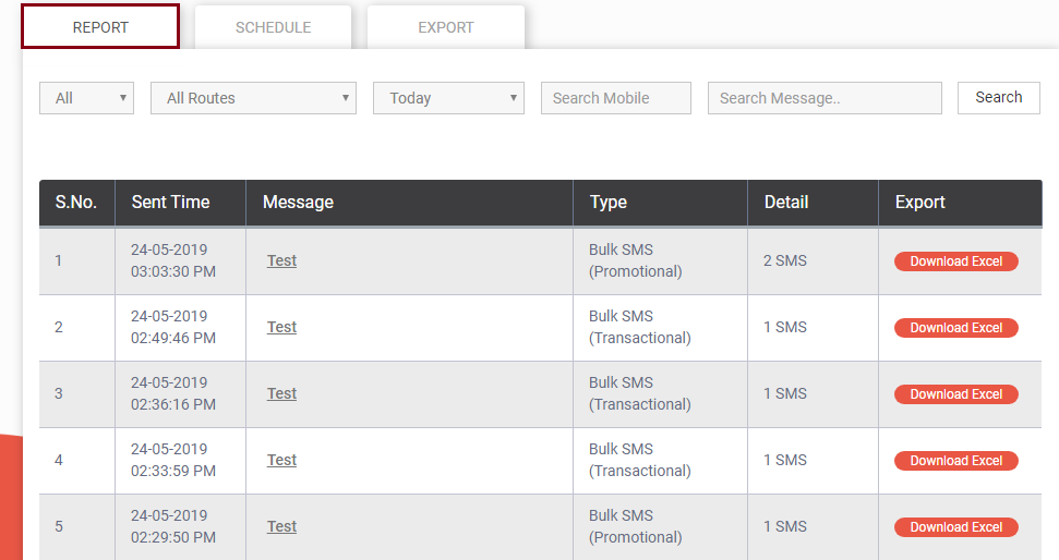 Delivery report