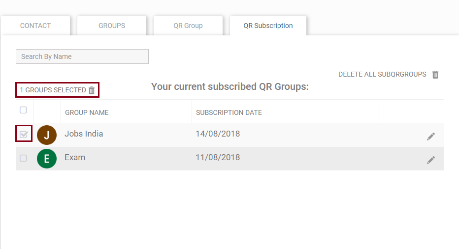 Delete QR Subscription