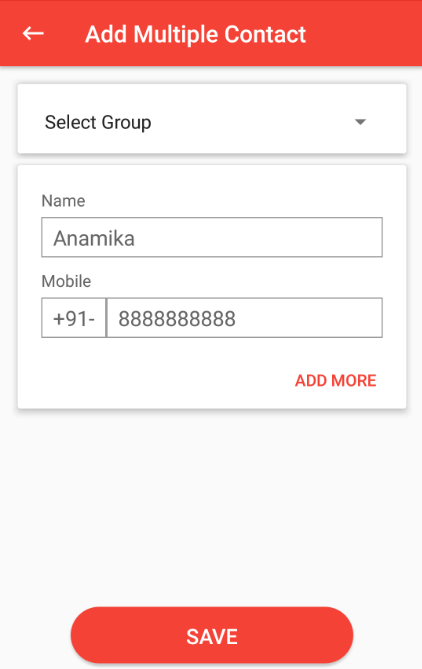 Contact added in address book