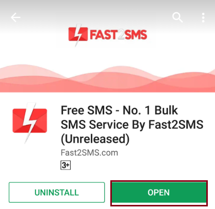 Open Fast2SMS app to view