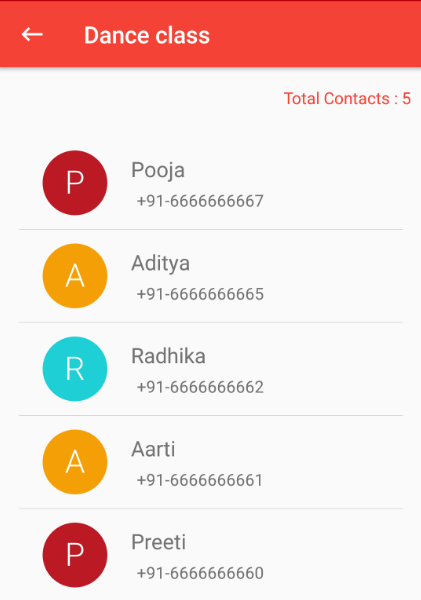 total contacts in qr