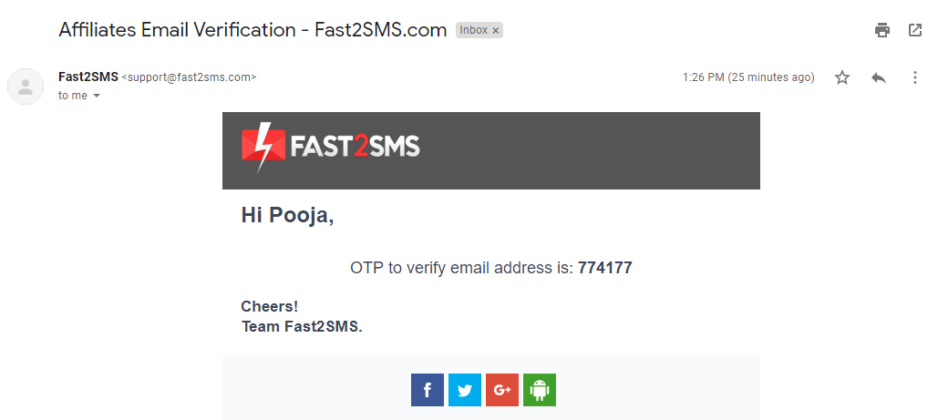 Email verification in gmail