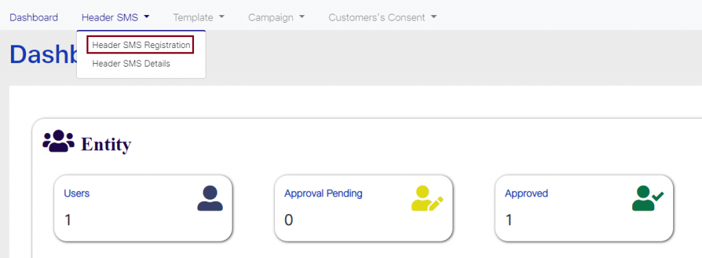 Header SMS Registration