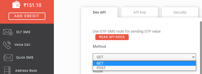 method of dev API