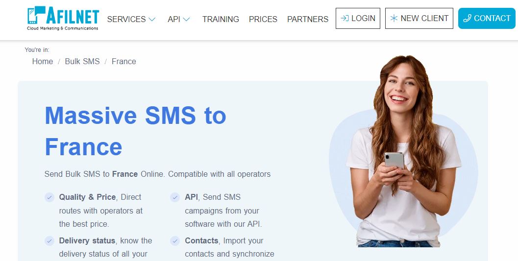 Afilnet Bulk SMS service provider France