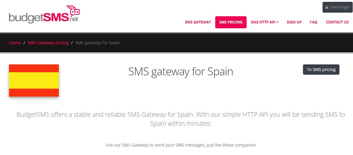 BudgetSMS.net bulk SMS provider Spain