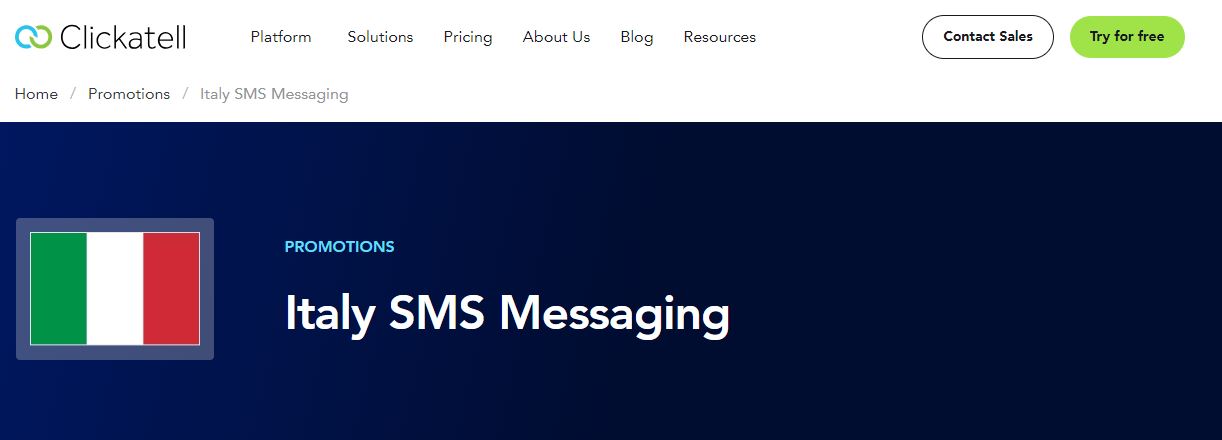 Clickatell bulk SMS service provider Italy