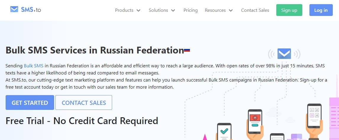 SMS.TO bulk SMS company In Russia