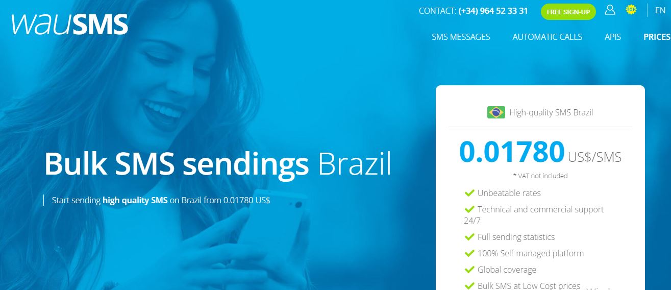 WauSMS bulk SMS service provider in Brazil