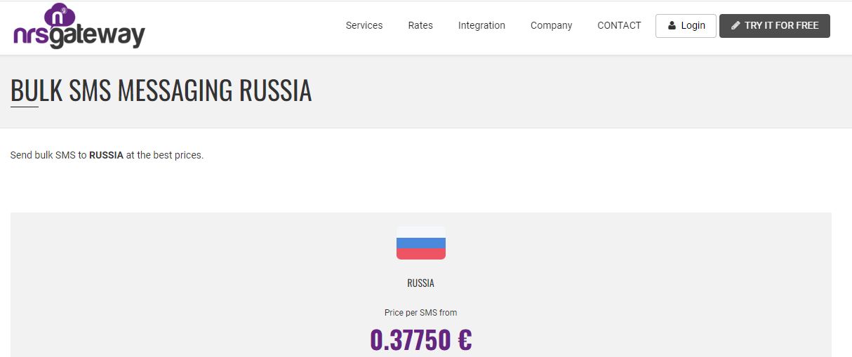 nrsgateway bulk SMS company Russia