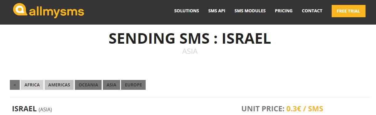AllmySMS bulk SMS services Israel