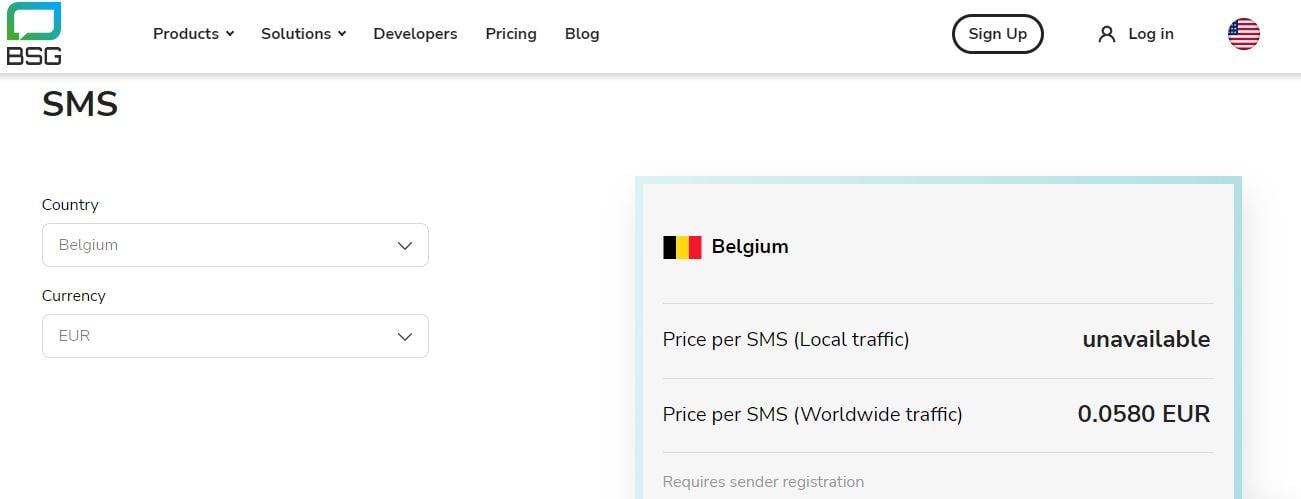BSG bulk SMS Service In Belgium