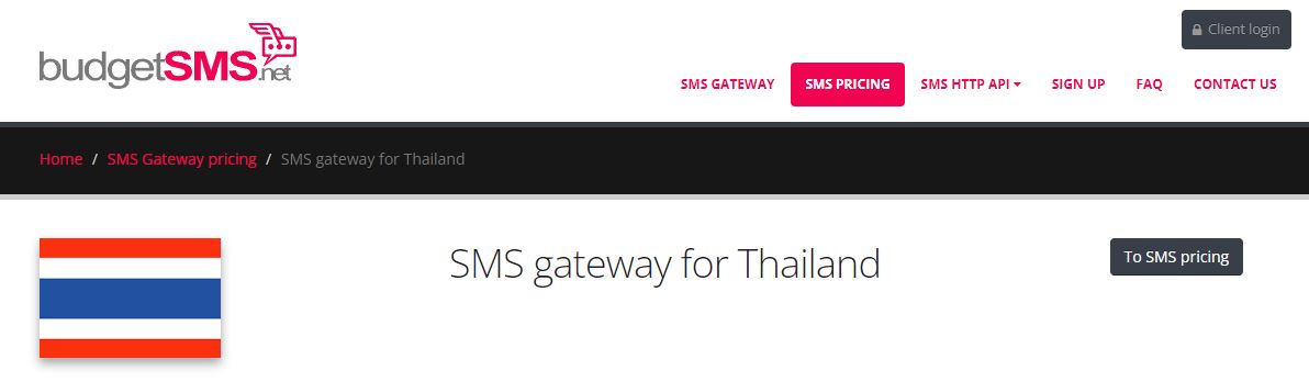 BudgetSMS.net bulk SMS service Provider in Thailand