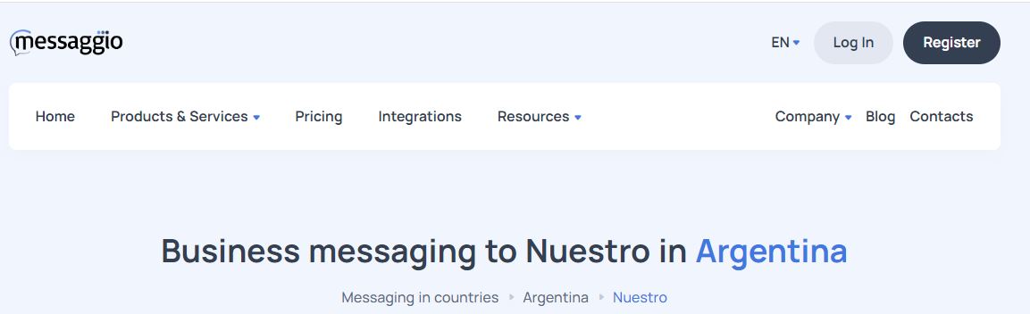Messaggio Bulk SMS service provider in Argentina