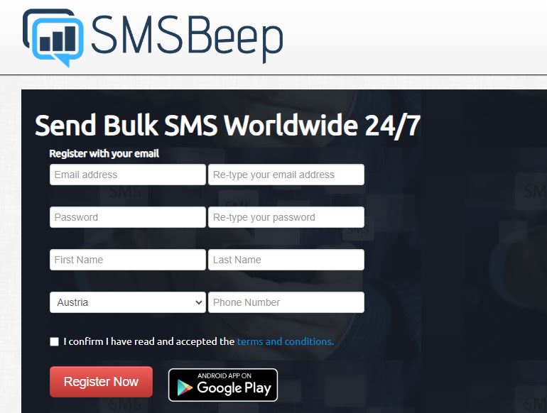 SMS BEEP bulk SMS service provider in Austria