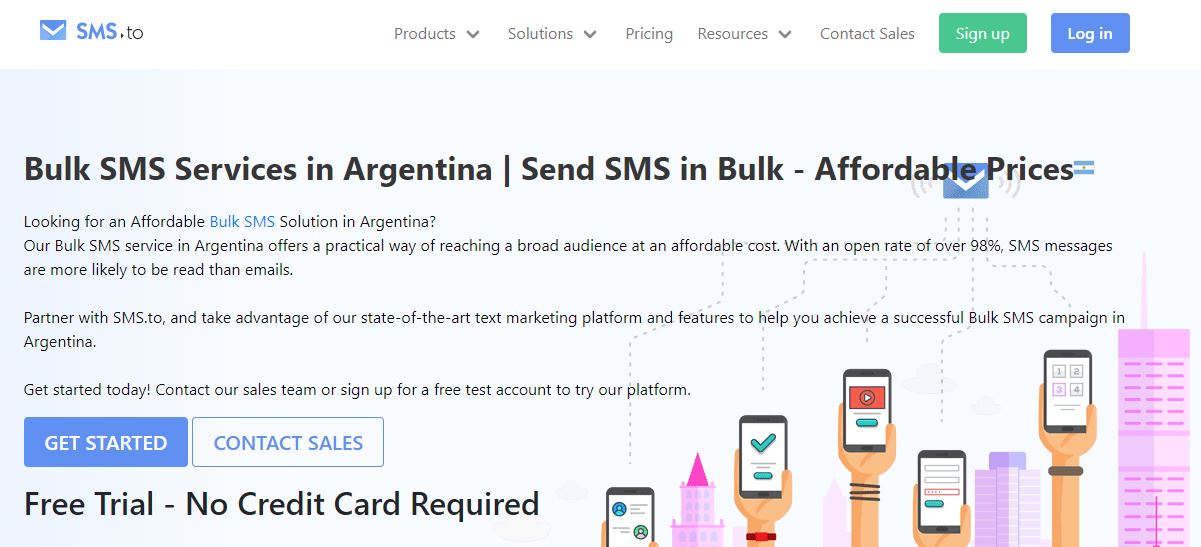 SMS.to bulk SMS service provider in Argentina