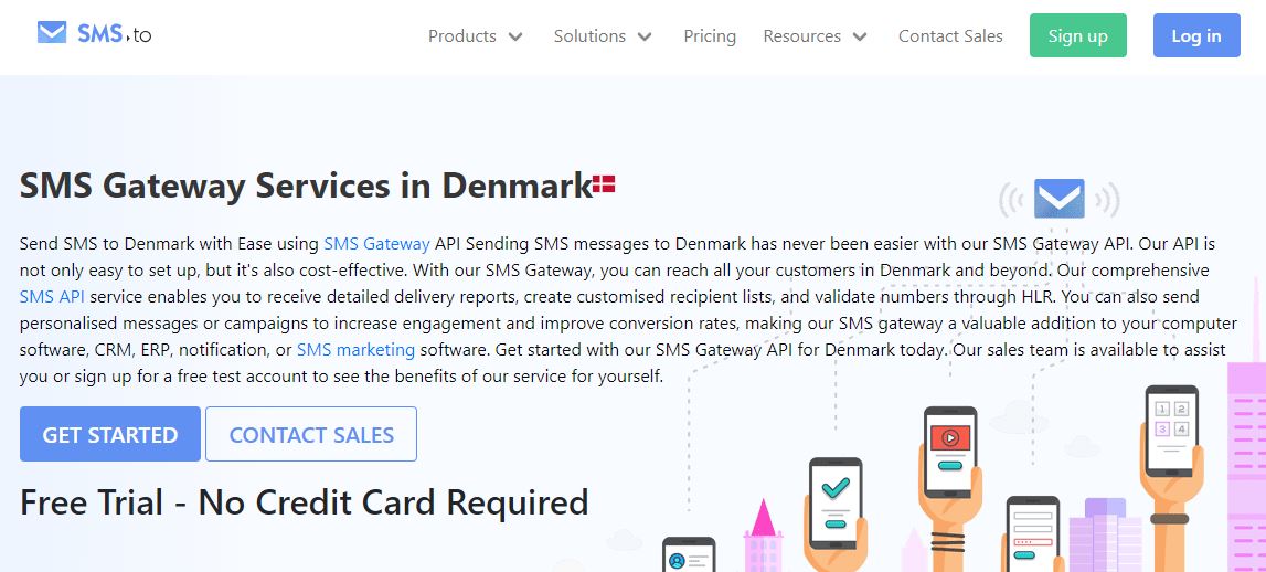 SMS.to bulk SMS services in Denmark