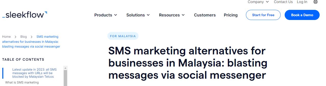 Sleekflow bulk SMS service provider in Malaysia