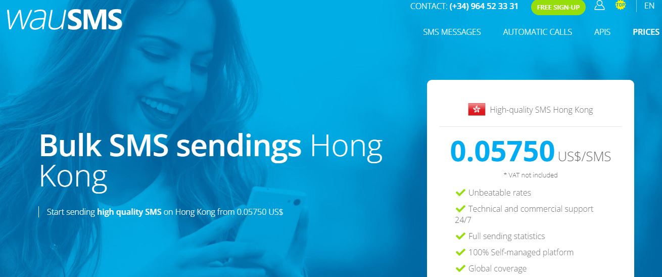 Wau SMS bulk SMS service provider in Hong Kong