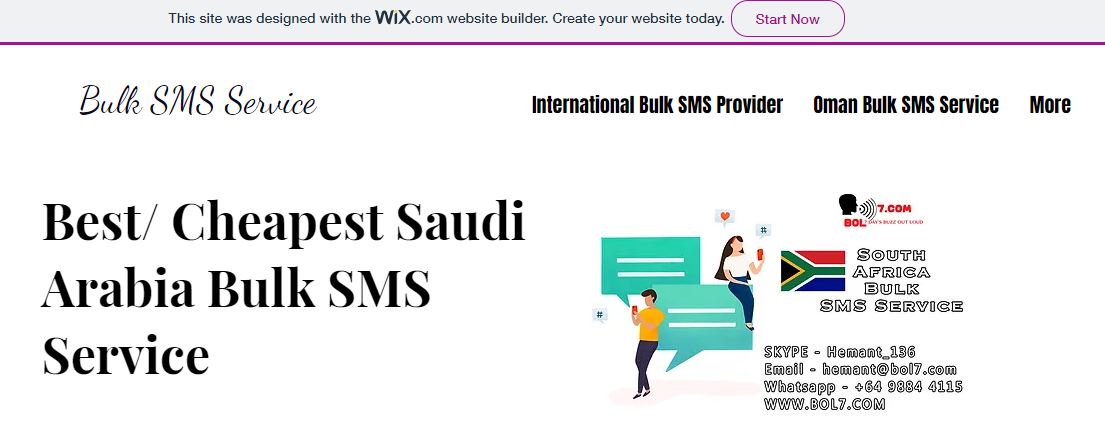 Wix.com Bulk SMS service provider in India