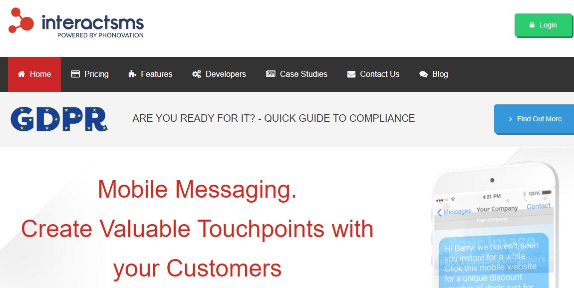 interactSMS bulk SMS services providers in Ireland