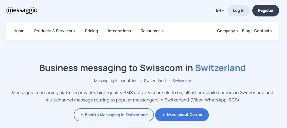 messaggio bulk SMS platform in Switzerland