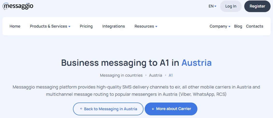 messaggio bulk SMS service provider in Austria