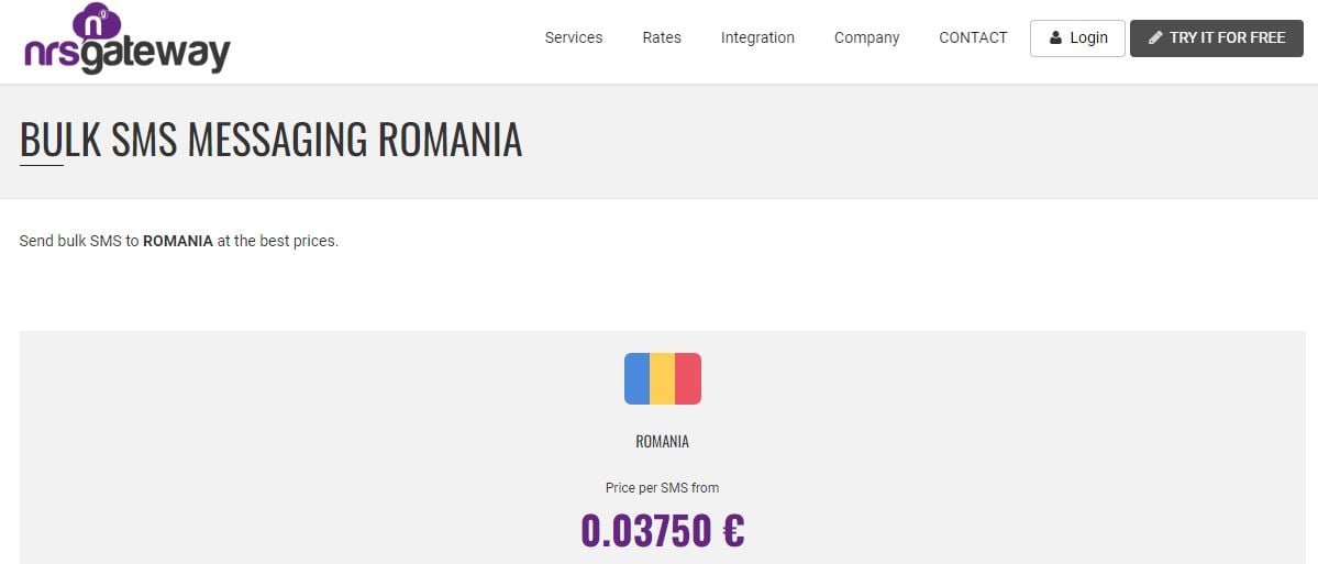 nrs gateway bulk SMS service provider in Romania