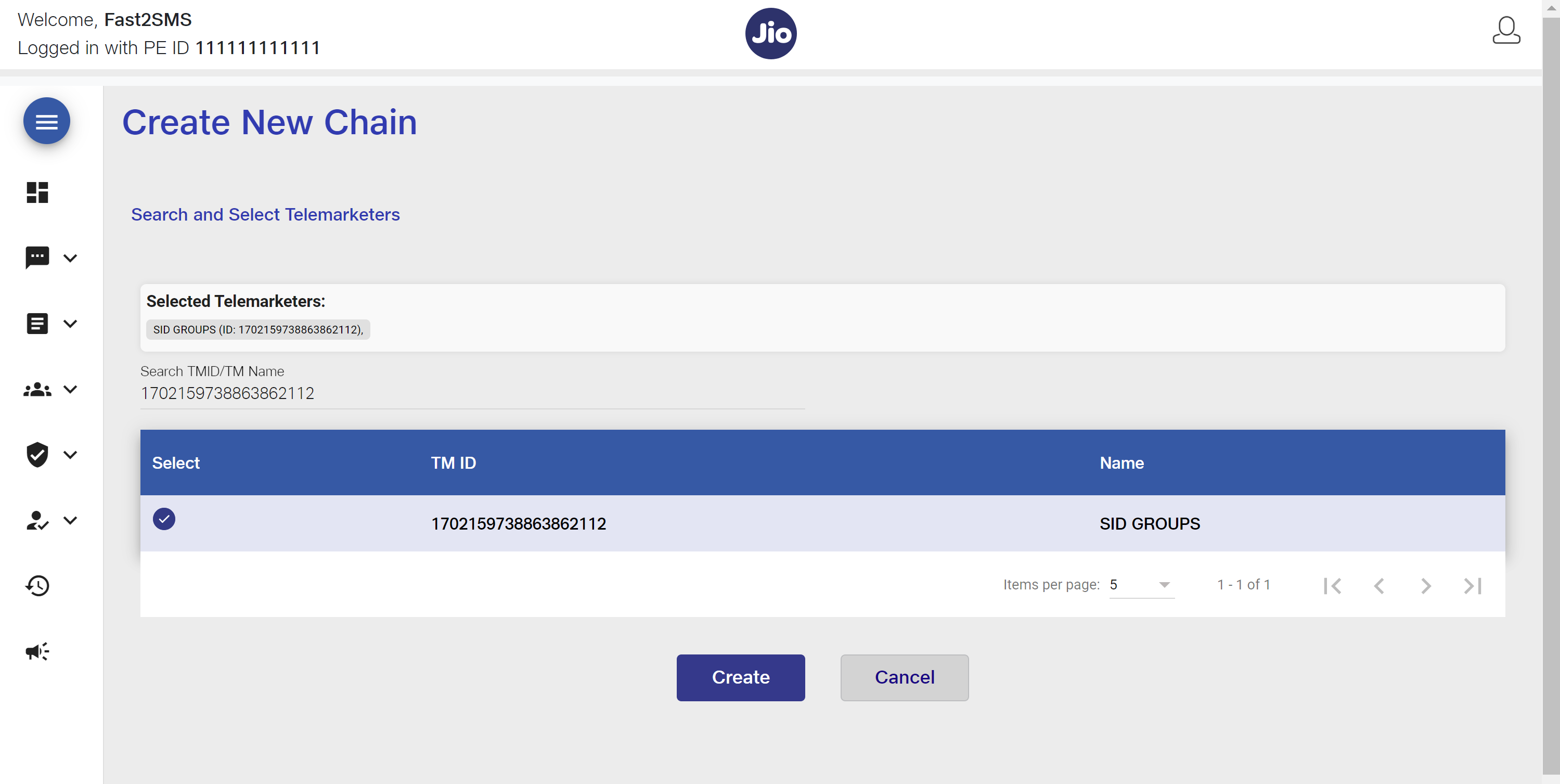 add telemarketer at JIO DLT step 5