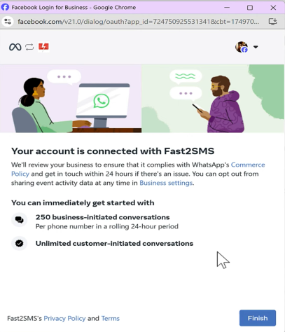 Account connection completed