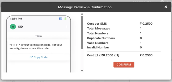 Message detail popup
