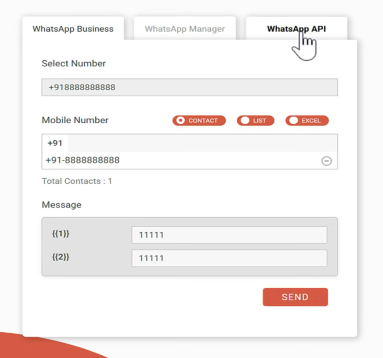Send message via API