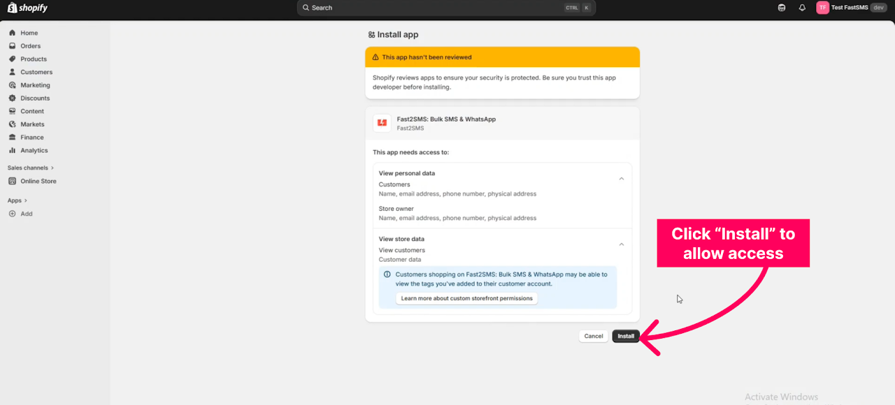 Installation for access