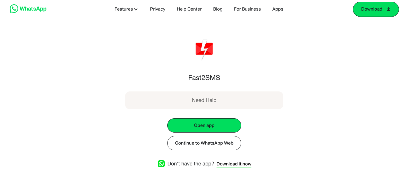fast2sms whatsapp support services