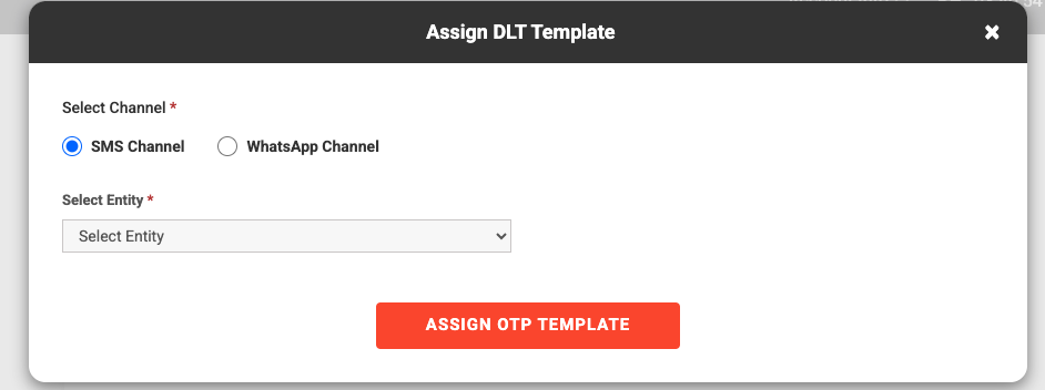Select entity otp template